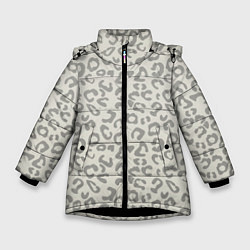 Куртка зимняя для девочки Светло бежевый леопард, цвет: 3D-черный