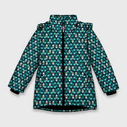 Зимняя куртка для девочки Бирюзовый геометрия