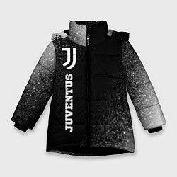 Куртка зимняя для девочки Juventus sport на темном фоне по-вертикали, цвет: 3D-черный
