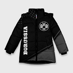 Куртка зимняя для девочки Borussia sport на темном фоне вертикально, цвет: 3D-черный