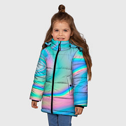Куртка зимняя для девочки Неоновый бензин, цвет: 3D-красный — фото 2