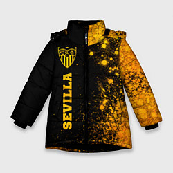 Куртка зимняя для девочки Sevilla - gold gradient по-вертикали, цвет: 3D-черный