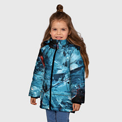 Куртка зимняя для девочки Ледяной абстрактный куб, цвет: 3D-черный — фото 2