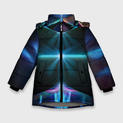Куртка зимняя для девочки Фантастический портал в космос, цвет: 3D-светло-серый