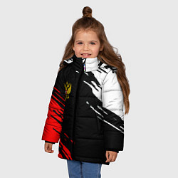 Куртка зимняя для девочки Герб РФ краски текстура абстрактные, цвет: 3D-черный — фото 2