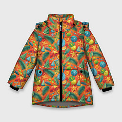 Зимняя куртка для девочки Летние каникулы микс из паттерна