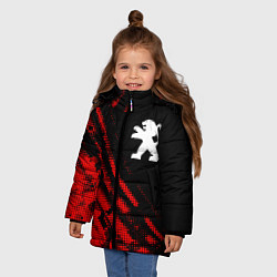 Куртка зимняя для девочки Peugeot sport grunge, цвет: 3D-красный — фото 2
