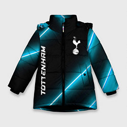 Куртка зимняя для девочки Tottenham неоновые лампы, цвет: 3D-черный