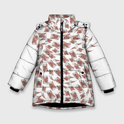 Куртка зимняя для девочки Деньги рубли, цвет: 3D-черный