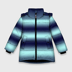 Куртка зимняя для девочки Полосы градиент, цвет: 3D-черный