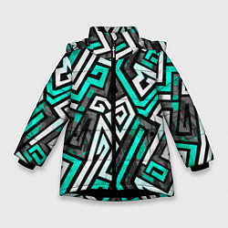 Куртка зимняя для девочки Разноцветный лабиринт, цвет: 3D-черный