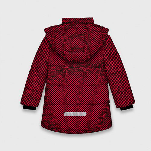 Зимняя куртка для девочки Текстурированный красно-чёрный / 3D-Красный – фото 2
