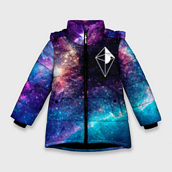 Куртка зимняя для девочки No Mans Sky space game, цвет: 3D-черный