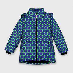 Куртка зимняя для девочки Паттерн шестигранников, цвет: 3D-черный
