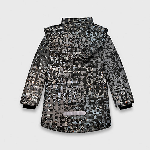 Зимняя куртка для девочки Тёмный серо-коричневый текстурированный / 3D-Светло-серый – фото 2
