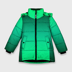 Зимняя куртка для девочки Яркий зеленый градиентный комбинированный фон