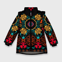 Зимняя куртка для девочки Цветной орнамент