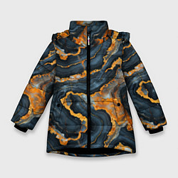 Куртка зимняя для девочки Золотистый мрамор, цвет: 3D-черный