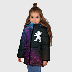 Куртка зимняя для девочки Peugeot neon hexagon, цвет: 3D-черный — фото 2