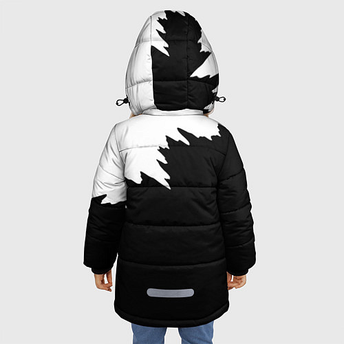 Зимняя куртка для девочки Просто краска черно белая / 3D-Светло-серый – фото 4