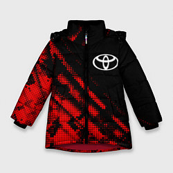 Куртка зимняя для девочки Toyota sport grunge, цвет: 3D-красный