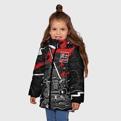 Куртка зимняя для девочки Тень война - самурай, цвет: 3D-черный — фото 2