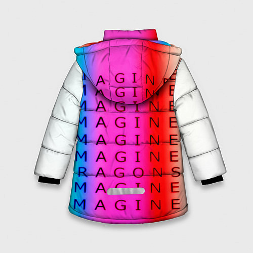 Зимняя куртка для девочки Imagine Dragons neon rock / 3D-Красный – фото 2
