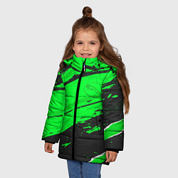 Куртка зимняя для девочки Jaguar sport green, цвет: 3D-черный — фото 2