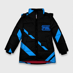 Зимняя куртка для девочки PUBG blue geometry