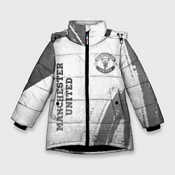 Зимняя куртка для девочки Manchester United - white gradient вертикально