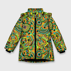 Куртка зимняя для девочки Узор, цвет: 3D-черный