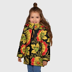 Куртка зимняя для девочки Хохлома, цвет: 3D-красный — фото 2