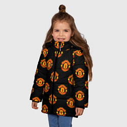 Куртка зимняя для девочки Manchester United Pattern, цвет: 3D-красный — фото 2