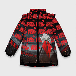 Куртка зимняя для девочки Pink Floyd Pattern, цвет: 3D-черный