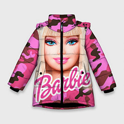 Куртка зимняя для девочки Барби, цвет: 3D-черный