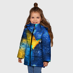 Куртка зимняя для девочки Космический попугай, цвет: 3D-черный — фото 2