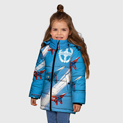 Куртка зимняя для девочки Самолеты ВВС, цвет: 3D-светло-серый — фото 2