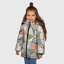 Куртка зимняя для девочки Геометрия, цвет: 3D-красный — фото 2