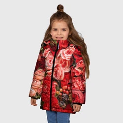 Куртка зимняя для девочки Ассорти из цветов, цвет: 3D-черный — фото 2