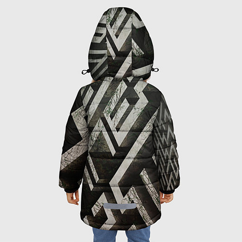 Зимняя куртка для девочки Бегущий в лабиринте / 3D-Светло-серый – фото 4