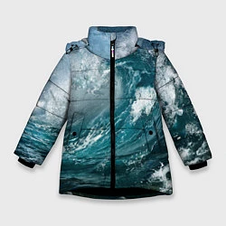 Куртка зимняя для девочки Волна, цвет: 3D-черный