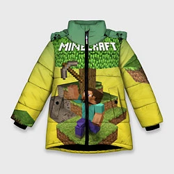 Куртка зимняя для девочки Minecraft Tree, цвет: 3D-черный