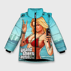 Куртка зимняя для девочки GTA 5: Selfie Girl, цвет: 3D-черный