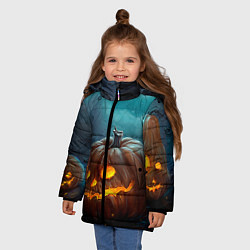 Куртка зимняя для девочки Тыква, цвет: 3D-черный — фото 2