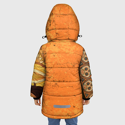 Зимняя куртка для девочки Девушка. Сахарный череп / 3D-Светло-серый – фото 4