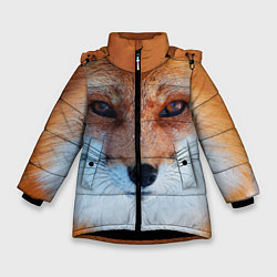 Куртка зимняя для девочки Взгляд лисы, цвет: 3D-черный