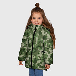 Куртка зимняя для девочки Хаки, цвет: 3D-светло-серый — фото 2