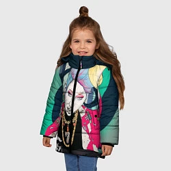 Куртка зимняя для девочки Block B Girl, цвет: 3D-черный — фото 2