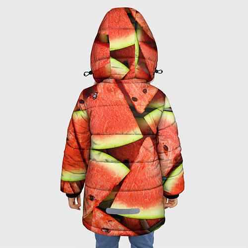 Зимняя куртка для девочки Дольки арбуза / 3D-Светло-серый – фото 4