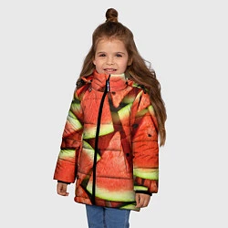 Куртка зимняя для девочки Дольки арбуза, цвет: 3D-красный — фото 2